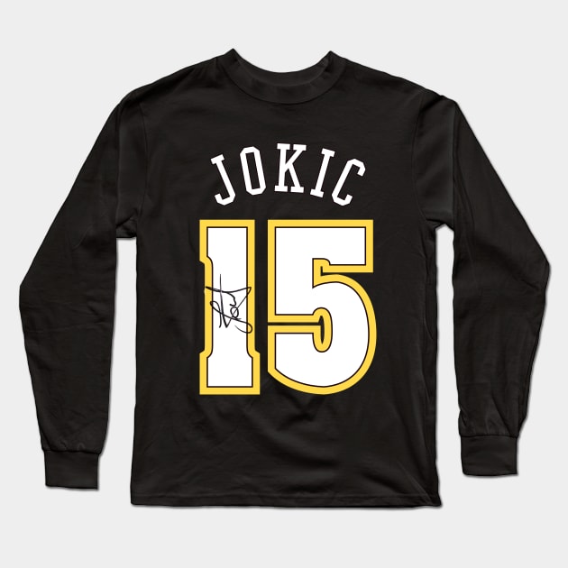Jokic signed Long Sleeve T-Shirt by Buff Geeks Art